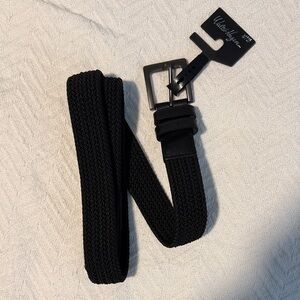 Walter Hagen Black Woven Stretch Belt with Matte Buckle